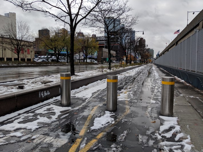 Hard to imagine a snow plow getting through these. Photo: Danny Pearlstein