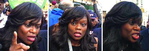 Three looks from Rodneyse Bichotte: Combative, confused, convulsed. Photos: Gersh Kuntzman