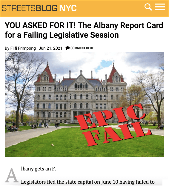 How Streetsblog covered the 2021 legislative session.